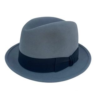 Barlesoni gray fur felt hat made in USA 7 1/8